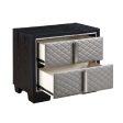 Nicola - Nightstand - Silver PU & Black Finish Supply