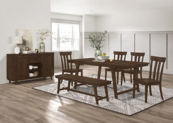 Reynolds - Slat Back Dining Side Chair (Set of 2) - Brown Oak For Discount