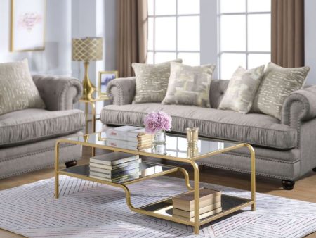 Astrid - Coffee Table - Gold & Mirror For Sale