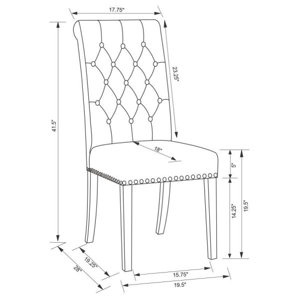 Alana - Fabric Upholstered Dining Side Chair (Set of 2) - Beige Discount