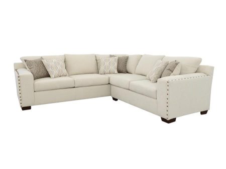 Aria - Upholstered Track Arm Sectional Sofa - Oatmeal Cheap