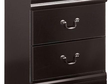 Huey - Black - Two Drawer Night Stand Supply