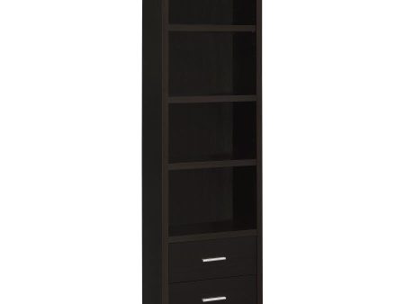 Lewes - 4-Shelf Engineered Wood Media Tower - Cappuccino Fashion