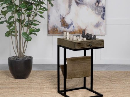 Chessie - 1-Drawer Side Table With Leatherette Sling - Tobacco Supply