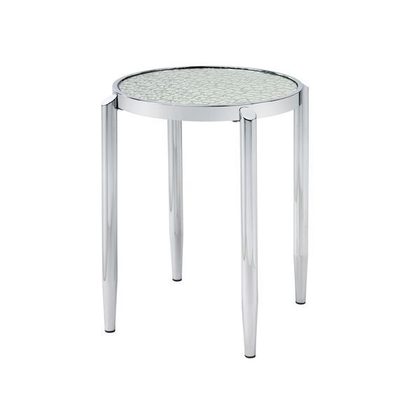 Abbe - End Table - Glass & Chrome Finish For Sale