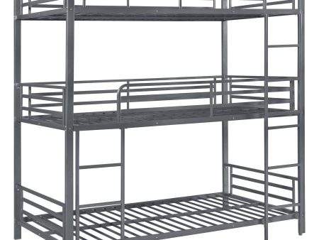 Maynard - Metal Twin Triple Bunk Bed - Gunmetal Hot on Sale