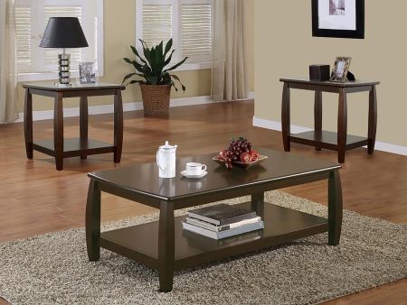 Dixon - 3 Piece Rectangular Wood Coffee Table Set Espresso - Cappuccino Hot on Sale