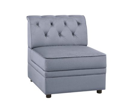 Bois II - Armless Chair - Gray Velvet For Cheap