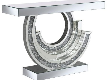 Imogen - Sculptural Mirrored Entryway Console Table - Silver For Discount