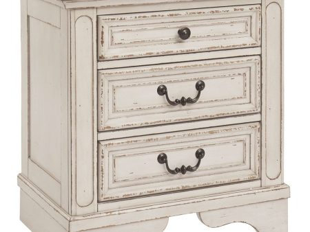 Realyn - White   Brown   Beige - Three Drawer Night Stand Cheap