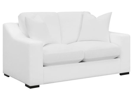 Ashlyn - Upholstered Sloped Arm Loveseat - White Discount