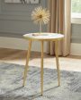 Acheson - Round Marble Top Side Table - White And Gold Hot on Sale