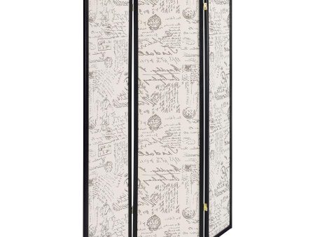 Felice - 3-Panel Room Divider Folding Screen - French Script Sale