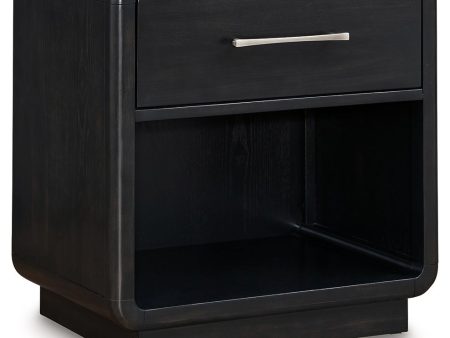 Rowanbeck - Black - One Drawer Night Stand Online now