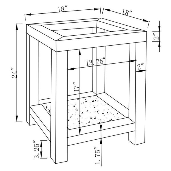 Valentina - 1-Shelf Square Glass Top Side End Table - Silver Online Sale