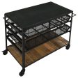 Evander - Marble Top Kitchen Cart With Removable Shelves - Black Online