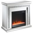 Lorelai - Mirrored Freestanding Electric Fireplace - Silver Supply