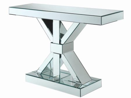 Lurlynn - X-Shaped Mirrored Entryway Console Table - Silver Hot on Sale