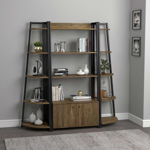 Jacksonville - 5-Shelf Bookshelf - Black And Aged Walnut on Sale