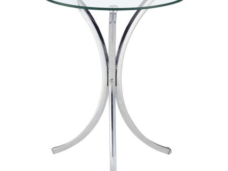 Eloise - Round Glass Top Accent Side Table - Chrome Online Sale