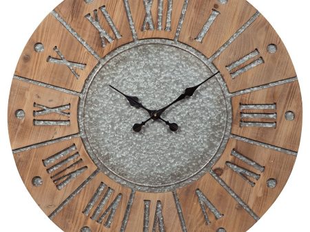 Payson - Antique Gray   Natural - Wall Clock Hot on Sale