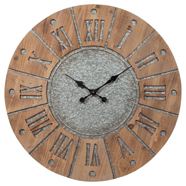 Payson - Antique Gray   Natural - Wall Clock Hot on Sale