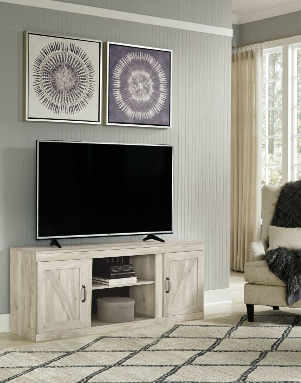 Bellaby - Whitewash - TV Stand With Faux Firebrick Fireplace Insert For Discount