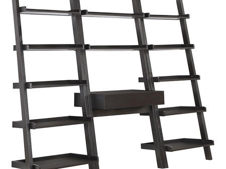 Colella - 3 Piece Ladder Desk And Bookcase Set - Cappuccino Online now