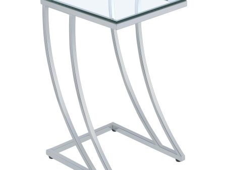 Cayden - Rectangular Glass Top Sofa Side Table - Chrome Discount