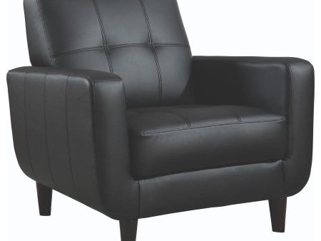 Aaron - Upholstered Track Arm Tufted Accent Chair - Black Online Hot Sale