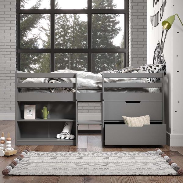 Fabiana - Twin Loft Bed - Gray Finish For Cheap