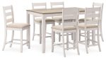 Skempton - White   Light Brown - Counter Height Dining Table and Bar Stools (Set of 7) For Cheap