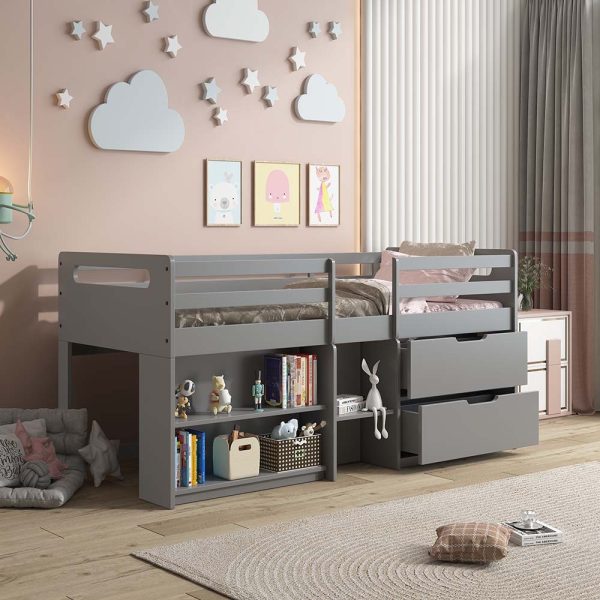 Fabiana - Twin Loft Bed - Gray Finish For Cheap