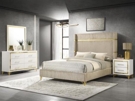 Lucia - Bedroom Set With Upholstered Wingback Panel Bed on Sale