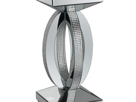 Amalia - Square Mirrored Acrylic Crystal Side End Table - Silver Fashion