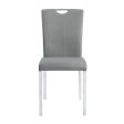 Pagan - Side Chair (Set of 2) - Gray PU & Chrome Finish Cheap