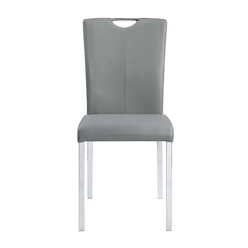 Pagan - Side Chair (Set of 2) - Gray PU & Chrome Finish Cheap