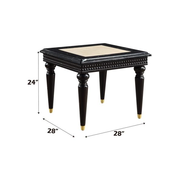 Tayden - End Table - Marble Top & Black Finish For Discount