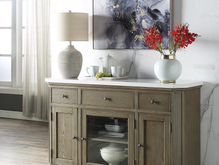 Zumala - Server - Marble & Weathered Oak Finish Discount