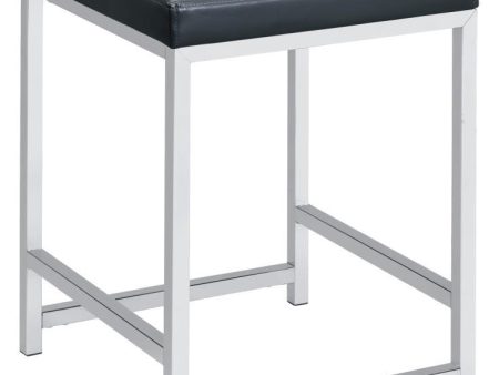 Afshan - Upholstered Square Padded Vanity Stool - Chrome Sale