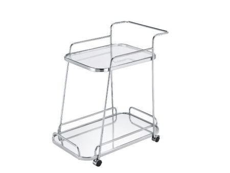 Aegis - Serving Cart - Clear Glass & Chrome Finish Sale