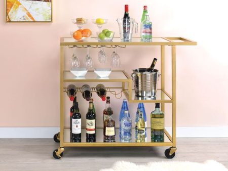 Adamsen - Serving Cart - Champagne & Mirror Online