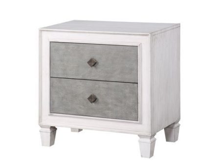 Katia - Nightstand - Rustic Gray & White Finish Online Sale