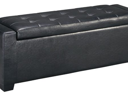 Benches - Black - Upholstered Storage Bench - Faux Leather Online