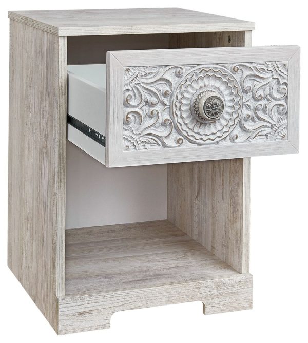 Paxberry - Whitewash - One Drawer Night Stand - Open Cubby Online Sale