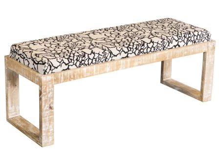 Aiden - Fabric Upholstered Accent Bench - Distressed White Cheap