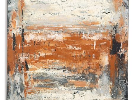 Carmely - Gray   White   Orange - Wall Art Sale