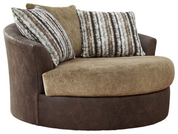 Alesbury - Chocolate - Oversized Swivel Accent Chair Sale