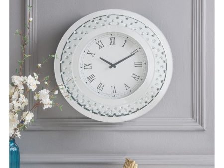 Nysa - Wall Clock - Mirrored & Faux Crystals - 20  For Sale