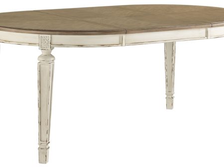 Realyn - Chipped White - Oval Dining Room Extension Table For Cheap